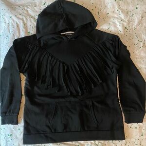 Rouge Collection hoodie with fringe trim